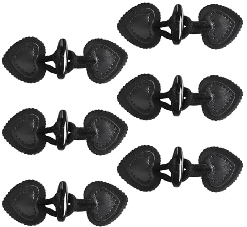 Zimoer 6 Paare Knebelverschlüsse aus Leder, Knebelknöpfe für Jacken, Mäntel und Strickwaren, 11-18 cm, Schwarz - Hochwertige Lederknöpfe mit modischem Design