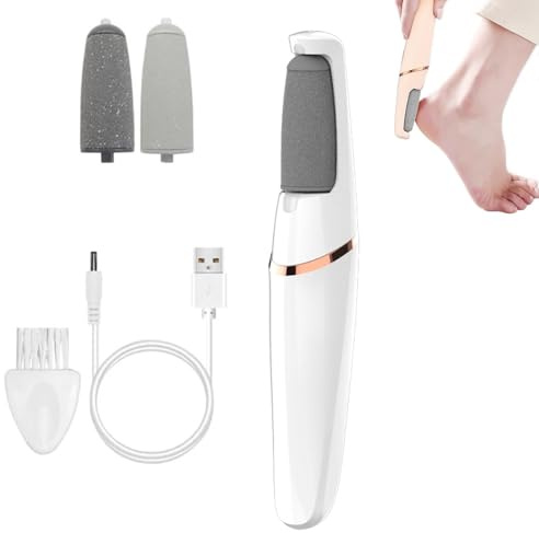Candy Silk Pro 2 - Lima elettrica per piedi, rimozione calli elettrici Candy per piedi, Silk Pro2 ricaricabile, kit per pedicure per talloni screpolati e pelle dura (bianco)