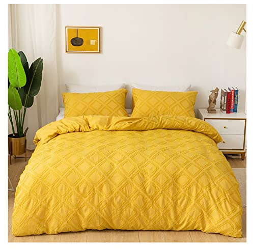 TFBHL Foglio Letto Set Semplice Coperchio Piumino Geometrico Set Quadrato Set di Biancheria da Letto a Colori Solidi Cover Trapunta in Microfibra con Fodera per Letti di Chiusura con Cerniera