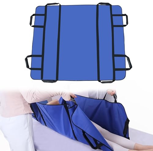 Transferboard für Patientenlifter 120x100cm mit 8 verstärkten Griffen, Gleittuch für Bett Transfer & Patientenlagerung, Waschbares Rutschbrett Gleitlaken, Pflegehilfe für Senioren & Pflegebett