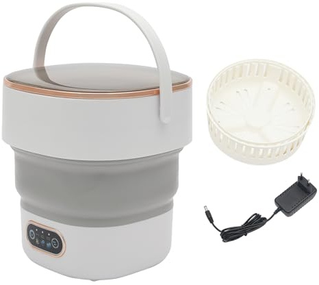 Mini lavatrice da 13 litri, pieghevole, mini lavatrice da campeggio, portatile, 3 modalità di pulizia, per casa, dormitori, calzini, biancheria intima (grigio)