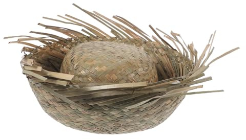 UPKOCH Sombrero de Paja Tejido para Playa Estilo Hawaiano Color Caqui Talla 55-60 CM 1 Pieza Accesorio para Fiesta Playa y Protección Solar para Hombre