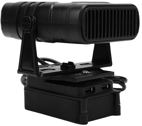 Aramox Stufa Elettrica Portatile in ABS Piccola Stufa Elettrica Portatile 200 W da 131 a 185 F 2 Livelli di Calore Doppia Testa USB per Officina Garage Cantiere per Batteria