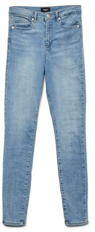 VERO MODA dam skinny jeans VMSOPHIA hög midja skinny fit jeans, Ljusblå denim, M / 30L