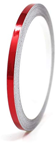 Finest Folia 8,5 Meter Glanz Zierstreifen Auto Motorrad Boot Modellbau Silber Chrom Dekorstreifen Seitenstreifen Klebestreifen (Chrom Rot, 3mm Breite)