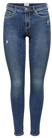 ONLY dam Byxor Onlwauw Life Mid Skinny Bj114-3 Noos | Smal passform, casual, vid max. Tvätta i 40 grader