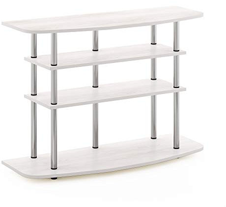 Furinno Frans Soportes de TV sin Herramientas, Madera de ingeniería, Roble Blanco, Talla única