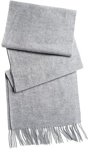 Style & Republic Écharpe en cachemire pour femme - écharpe en tissu 100% cachemire, douillette et chaude, 1,69m Gris claire