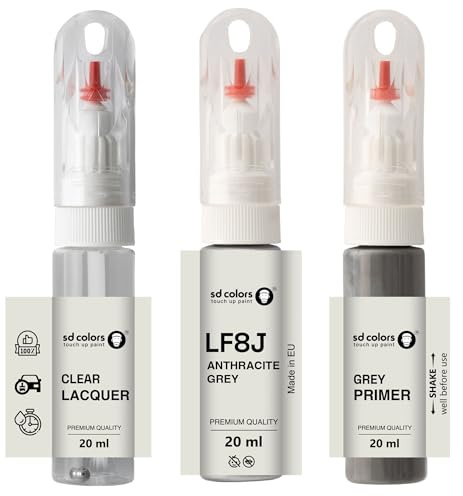 SD COLORS Lackstift LF8J, Anthrazitgrau, 20 ML, praktischer Pinsel zur Reparatur von Kratzern (Farbe, Grundierung und Lack).