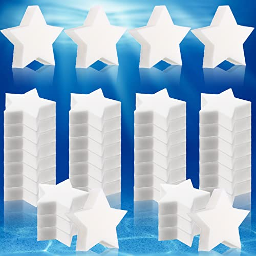 40 Esponjas de Escoria Absorbente de Aceite Herramientas de Limpieza de Esponja de Aceite Esponja de Escoria de Filtro para Bañera de Hidromasaje, Piscinas y SPA (Estilo Estrella)