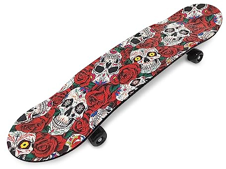 HGL - Skateboard i plast med spegel, 78 cm, tecknad serie, SV21496, blandade mönster och färger, Iphone 12