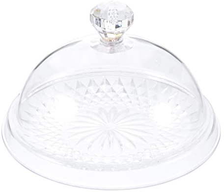 YARNOW Kuchenständer Tortenplatte mit Haube Kunststoff Kuchenglocke Tortenhaube Käseglocke 16cm Käseplatte Dome Fliegenhaube Tortenplatte Kuchen Tortenständer Haube Butterdose Torten