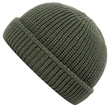 CLAPE Retro Fischermütze Trawler Beanie Mütze Acrylic Fisherman Beanie Hat Docker Mütze Winter Plain Knit Hat Rollup Edge Schädeldecke