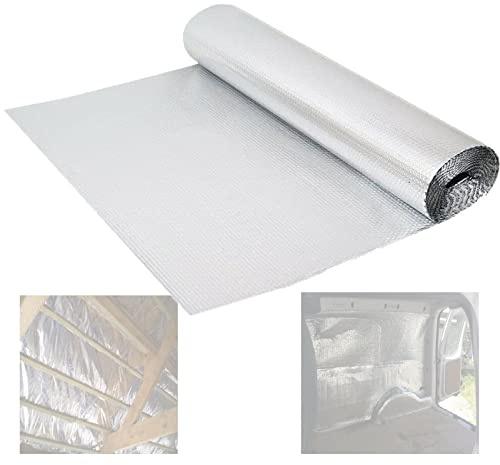 ZAURBA Self-Adhesive Foil Insulation Ideal Insulating Wrap Easy Install Bubble for Attics, Lofts, Floors, Sheds, Caravans, Boats, Greenhouses, Pet Homes and Garages Vapour Barrier (Size : 1x8m)