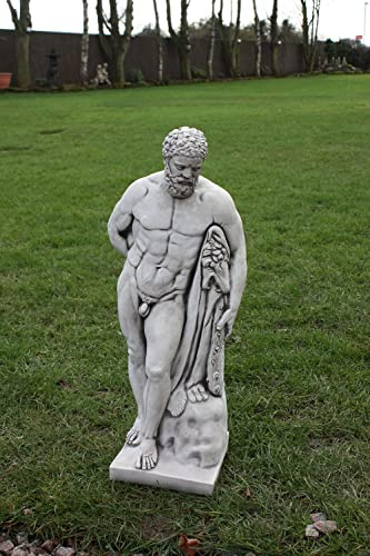 OLOMA Ancient Greek stone sculpture Concrete nude male statue Roman garden ornament Nude man figurine Outdoor and indoor decoration Naked man art Greek god zeus statue Large bust david sculpture
