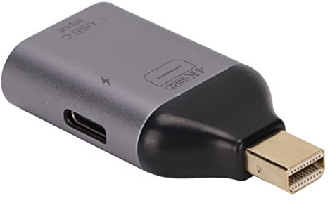 KIMISS Tipo C hembra a mini DisplayPort macho adaptador aleación de aluminio ABS 4K 60Hz convertidor USB y Pd Power para teléfono móvil PC proyector monitor