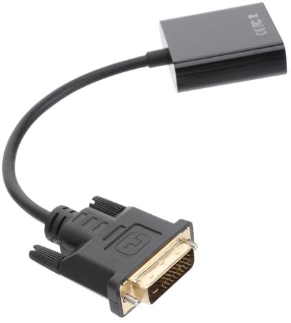Gatuida Câble Adaptateur Dvi vers Vga Convertisseur Vidéo Mâle vers Vga Femelle pour Affichage Pc Noir