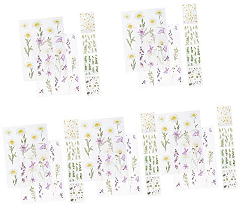 NUOBESTY 5 Stück 6 Pflanzenaufkleber DIY Bastelaufkleber Vintage-Dekor Pflanzendekor Scrapbook-Aufkleber Handkontoaufkleber Haustier schmücken Außerirdischer Applikationen Sammelalbum