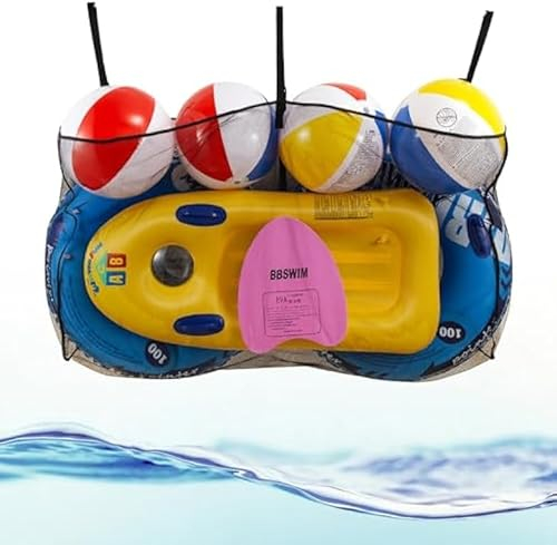 Sac de rangement pour jouets de piscine, flotteurs, ballons, haute résistance, sac en maille, accessoires de piscine