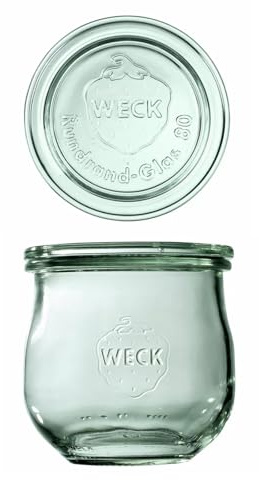 Weck Tulpe 370 ml Tulpenglas mit Deckel - 6 Stück, Zur Konservierung, Säften, luftdichter Aufbewahrung von trockenen Zutaten.