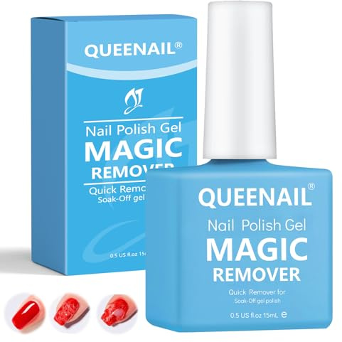 Solvente per Smalto 15ml con lima per unghie e Spingi Cuticole,Veloce e Sicuro Rimuovi Smalto Semipermanente in 3-5 Minuti