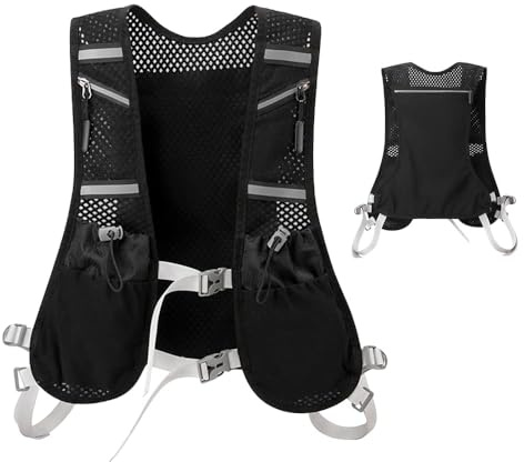Udbrud Gilet da corsa per uomo e donna, ultraleggero, zaino da corsa riflettente, regolabile, borsa per bere traspirante, per maratona, escursionismo, campeggio