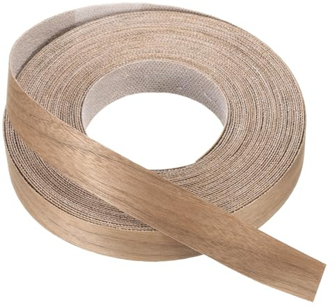 PATIKIL Bordure en noyer 25 mm x 15m Ruban en placage de bois pré-collé | Bordure flexible en contreplaqué avec adhésif thermofusible pour la restauration de meubles, 1 x 49ft