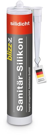 blizz-z silidicht Premium Sanitär-Silikon silbergrau, 300ml - 1 Kartusche | in verschiedenen Farben - für innen und außen - schimmelpilzhemmender Dichtstoff - UV-beständig - Made in Germany
