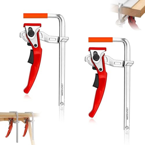 2 Pezzi Morsetti a Vite, Capacità 160mm e Profondità Della Gola 60mm, Morsetto a Vite, Morsetto da Tavolo Tutto in Acciaio, Morsetto a una Mano, per Legno da Falegname