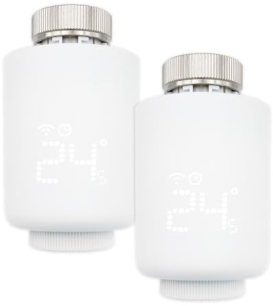 LED ATOMANT 2X Valvula Termostatica Zigbee para Radiador Control Voz y App | Control por voz, Compatible con Alexa y Google Assistant