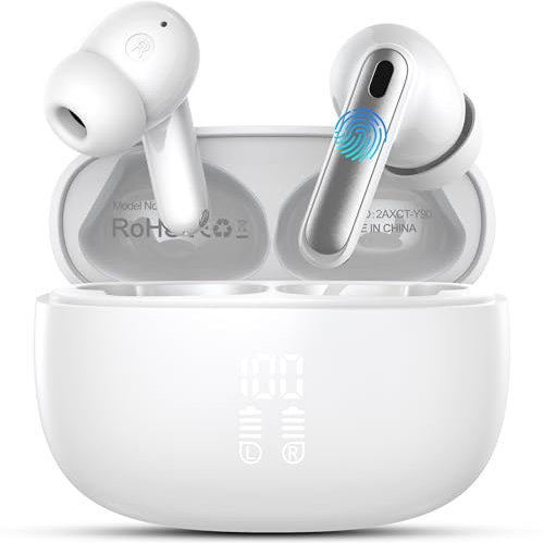 Wireless Earbuds,Bluetooth 5.4 Headphones in Ear buds with HiFi Stereo Deep Bass 4 ENC Noise Cancelling Mic Wireless Earphones 48H Playtime,IP7 Waterproof Bluetooth Earbuds for Sport/Running/Gym/Kids