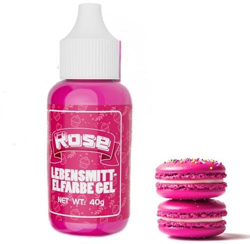 Lebensmittelfarbe Gel - Lebensmittelfarbe, Hochkonzentriertes Zuckerfrei Food Coloring für Tortendeko, Fondant Weiss, Macarons, Torte, Backen, Osterei, Slime (Rose, 40g)