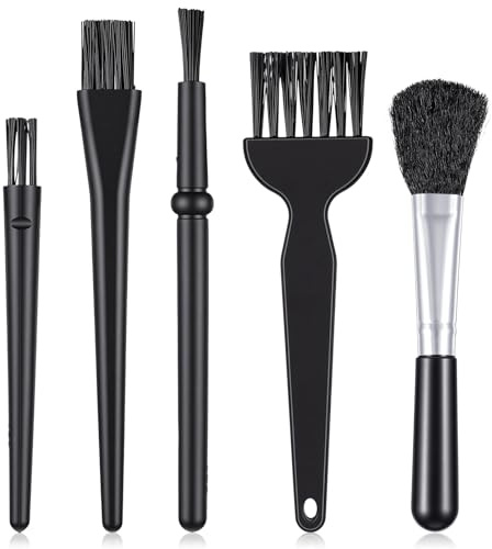 PEOVLVN Set di 5 pezzi di pulizia per PC, piccola tastiera, set di pulizia per computer portatile, spazzola in nylon, antistatica ESD per laptop, scheda madre del computer, fotocamera, piccolo spazio