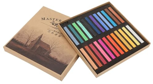 Cufaee Gesso per lavagna, Gesso per lavagna, Gesso colorato per lo strumento di pittura in classe Gesso senza polvere (24 colori)