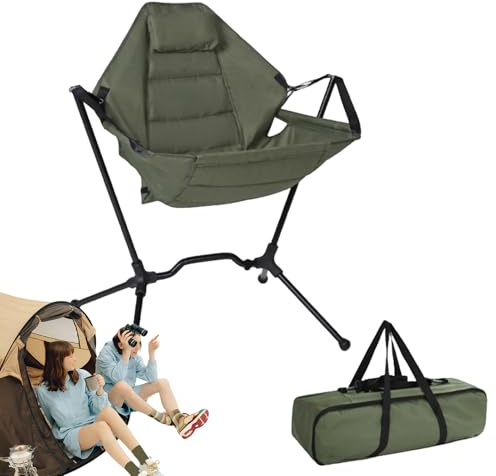 Genérico Silla de Exterior para Camping - Silla Resistente y Ergonómica con Apoyo, Balancín Portátil para Césped | para Picnic, Área de Descanso, Césped, Patio, Fiesta, Playa y Jardín