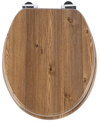 SINOBATH Wooden Toilet Seat, Soft Close WC Seat with Quick Release Adjustable Hinges Toilet Seat Easy Clean and Assembly (W122)