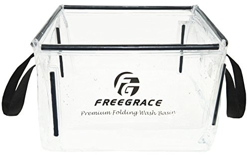 Freegrace Premium Folding Wash Basin - Collapsible Water Sink Container - Lightweight & Durable Transparent Plastic - Wash Dishes Everywhere - Suitable for Camping & Outdoor Activities