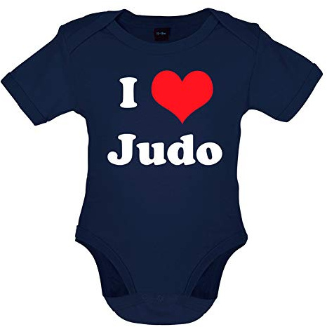 I Love Judo - Organic Babygrow/Body Suit - Nautical Navy - 0-3 Months