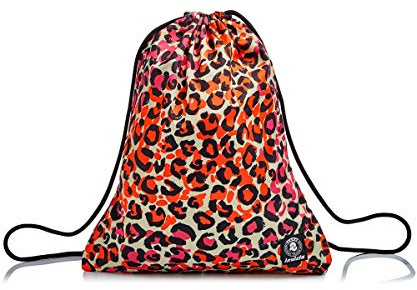 Invicta, Sportbeutel, Turnbeutel, Schuhbeutel für Kinder, Mädchen und Jungen - Schule und Kindergarten, leichte Stofftasche, Wechselkleidung für Sport und Freizeit, Rucksack mit Kordelzug, orange
