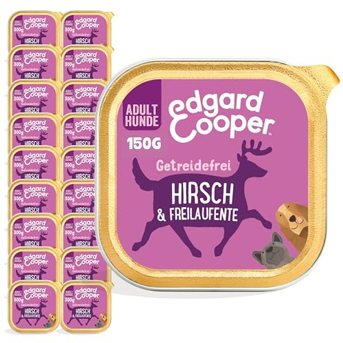 Edgard & Cooper Nassfutter für Hunde, (Wild & Ente, 150g x 11), Getreidefrei, natürliche Zutaten und frisches Fleisch, voller essentieller Aminosäuren