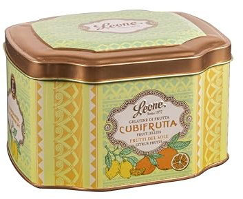 Leone dal 1857 - Latta Gelatine Frutti del Sole - Gelatine di Frutta - Caramelle Leone Senza Glutine e Vegane - Latta 200gr