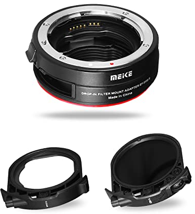 Meike MK-EFTR-C VND Drop-in filter Auto-Focus Mount Lens Adapter for Canon EF to EOSR with Variable ND Filter and UV Filter for EOS R R5 R6 RP C70 Cameras