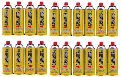 BUTANE GAS BOTTLES CANISTERS FOR PORTABLE STOVES TORCHES COOKERS GRILL HEATERS CHEF WAND 227g cans (16)