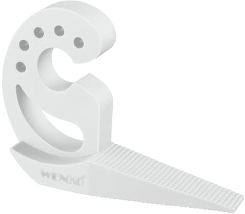 WENKO Multi-STOP fermaporta e fermafinestra flessibile, funzioni in plastica di alta qualità, per porte, finestre e cassetti come paracolpi e protezione da schiacciamento, 11,8 x 7,7 x 2,5 cm, bianco