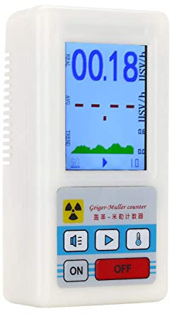 MYENA Rilevatore di Radiazioni nucleari, contatore Geiger Alpha, BR-6 Geiger Counter Beta Gamma Ray Detector Dosimeter per Medico Monitor Ambientale della Fabbrica,Bianca