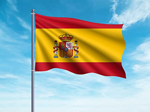 OEDIM Bandera de España sin Escudo 150x85cm Reforzada y con Pespuntes Bandera con 2 Ojales Metálicos y Resistente al Agua, Rojo Amarillo, ‎LEG06484001