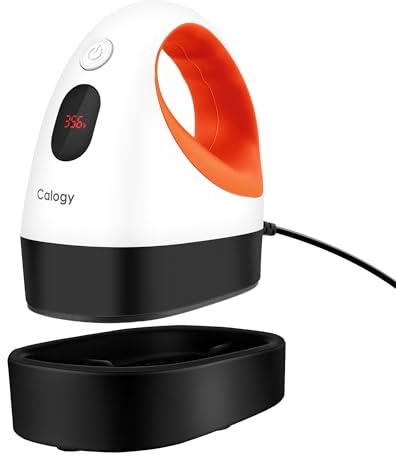 Calogy Mini Prensa De Calor, Impresora De Transferencia De Calor, Plancha Led Pequeña Y Portátil, Control De Temperatura, Base De Seguridad Aislada, Se Adapta A Manualidades, Gorras (Blanco Naranja)