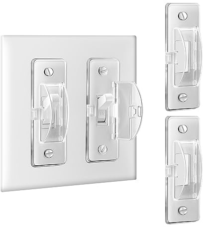 Roxiuc 2 Pack Clear Light Switch Guard - Child Proof, Double Buckle, Dimmer Compatible, Indoor/Outdoor, 2 Count, 3.5 x 1 inches