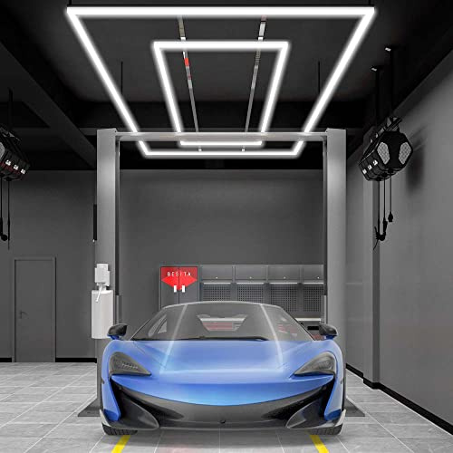 Neatfi 35,200 Lumens LED Garage Light - Ultra-Bright Shop Lighting | Easy Ceiling Installation | Auto Shops, Salons, Warehouse & Gyms (2 Rectangles, Cool White)