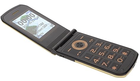 Telefono Cellulare per Anziani 4G Flip Design, Pulsanti Grandi, Suono Chiaro, Doppio Schermo, Funzioni Potenti, Ampia compatibilità di Rete con Pulsante SOS GPS (GOLD)